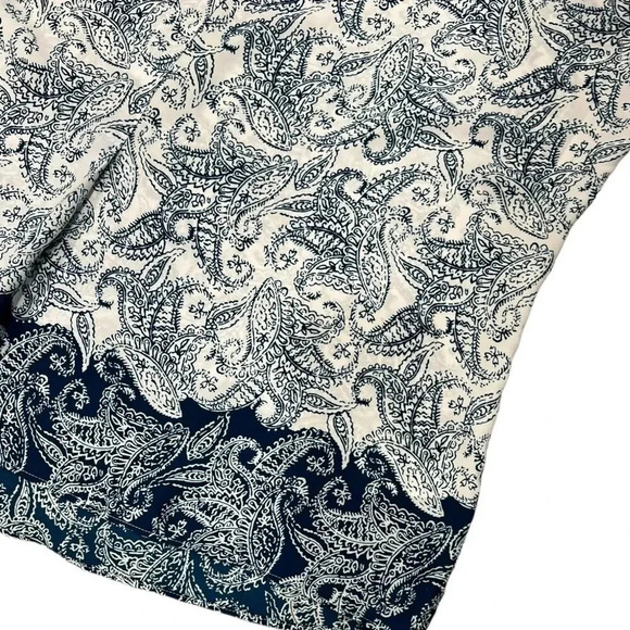 Laundry by Shelli Segal Blue Paisley Print Sleeveless Blouse XL - Picture 2 of 4